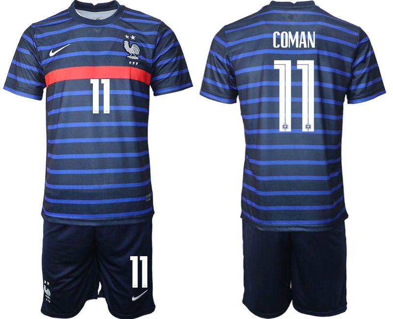 Men 2020-2021 European Cup France home blue #11 Soccer Jersey1->france jersey->Soccer Country Jersey